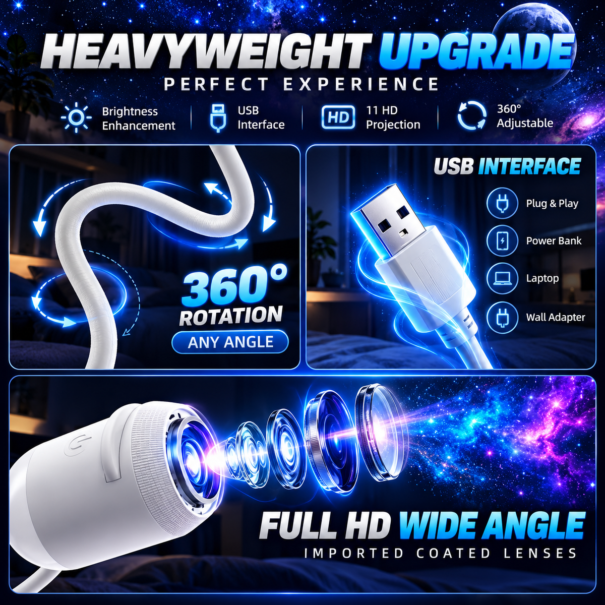 USB Starry Sky Projector Light